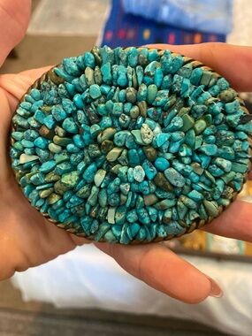 Real Turquoise Stones Belt Buckle Oval